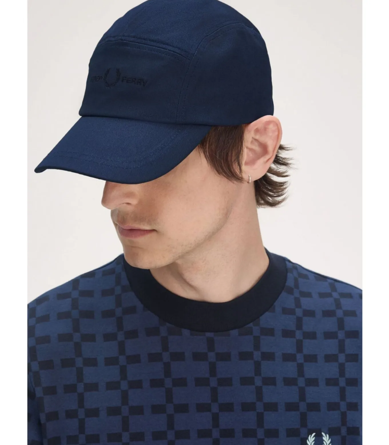 5 panel flap twill cap - tennis blue