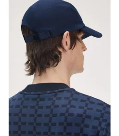 5 panel flap twill cap - tennis blue