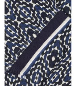 Abstract blauw en wit poloshirt voor heren