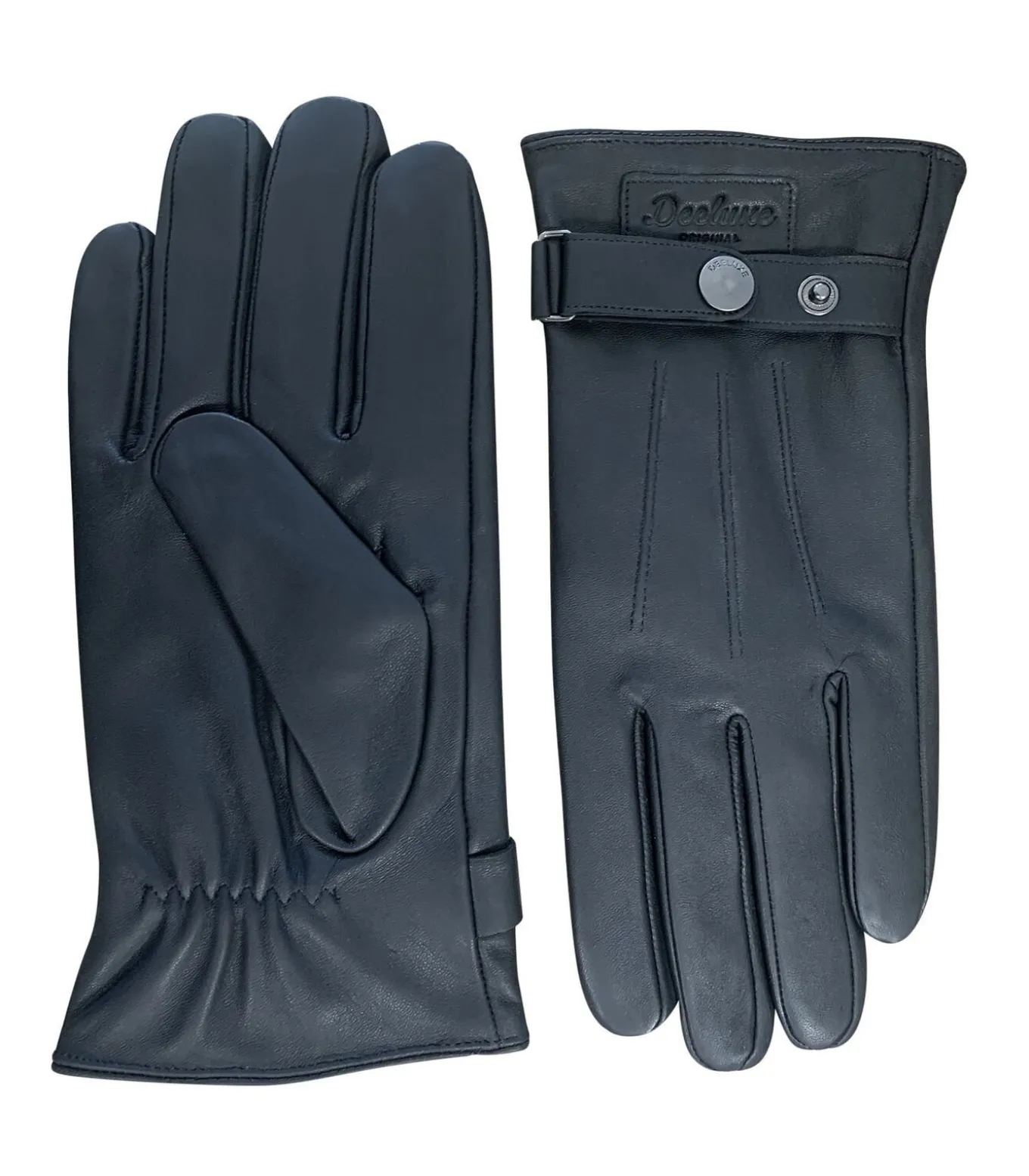 AJAR - Herenhandschoenen van glad leer met stikdetails