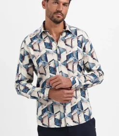 Allover geprint hemd met geometrisch dessin