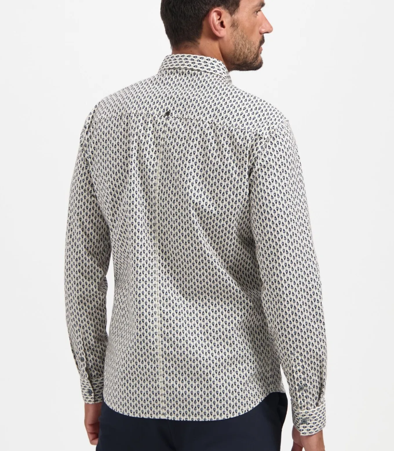 Allover geprint stretch hemd in druppeldessin