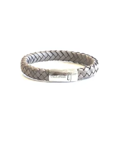 Armband heren Chic le Freak leer grijs