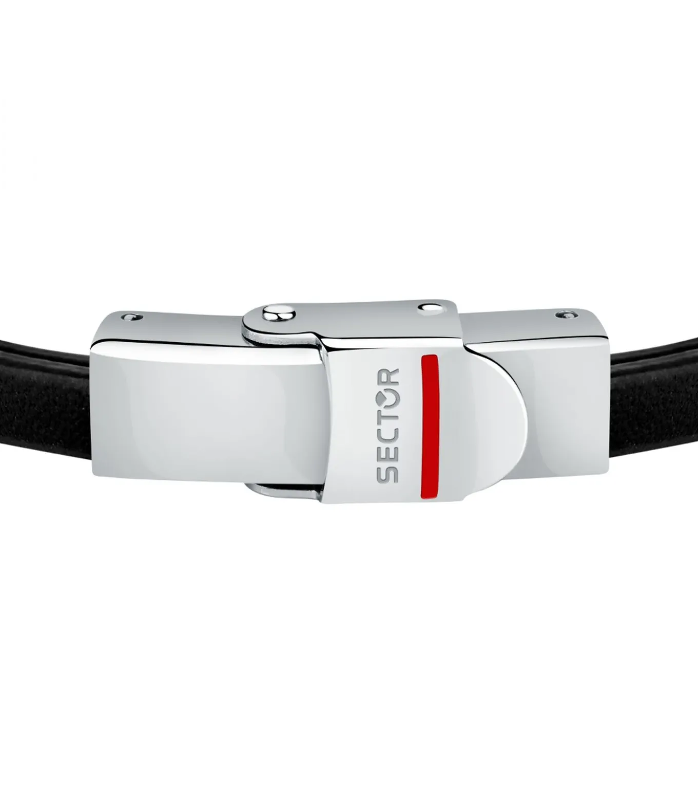 Armband in staal, email, leer, siliconen, zwart Pvd BANDY