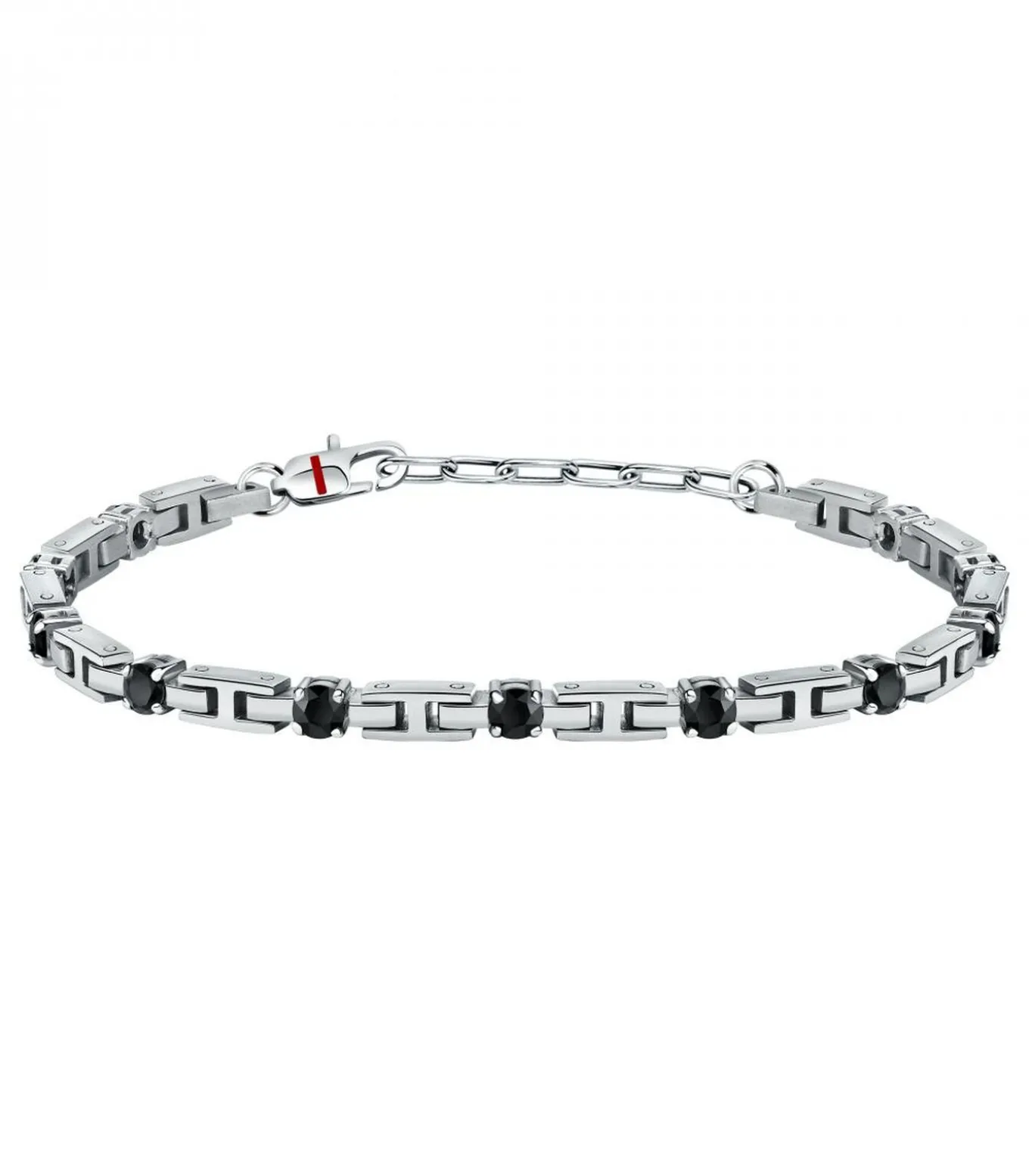 Armband in staal, kristallen, email TENNIS