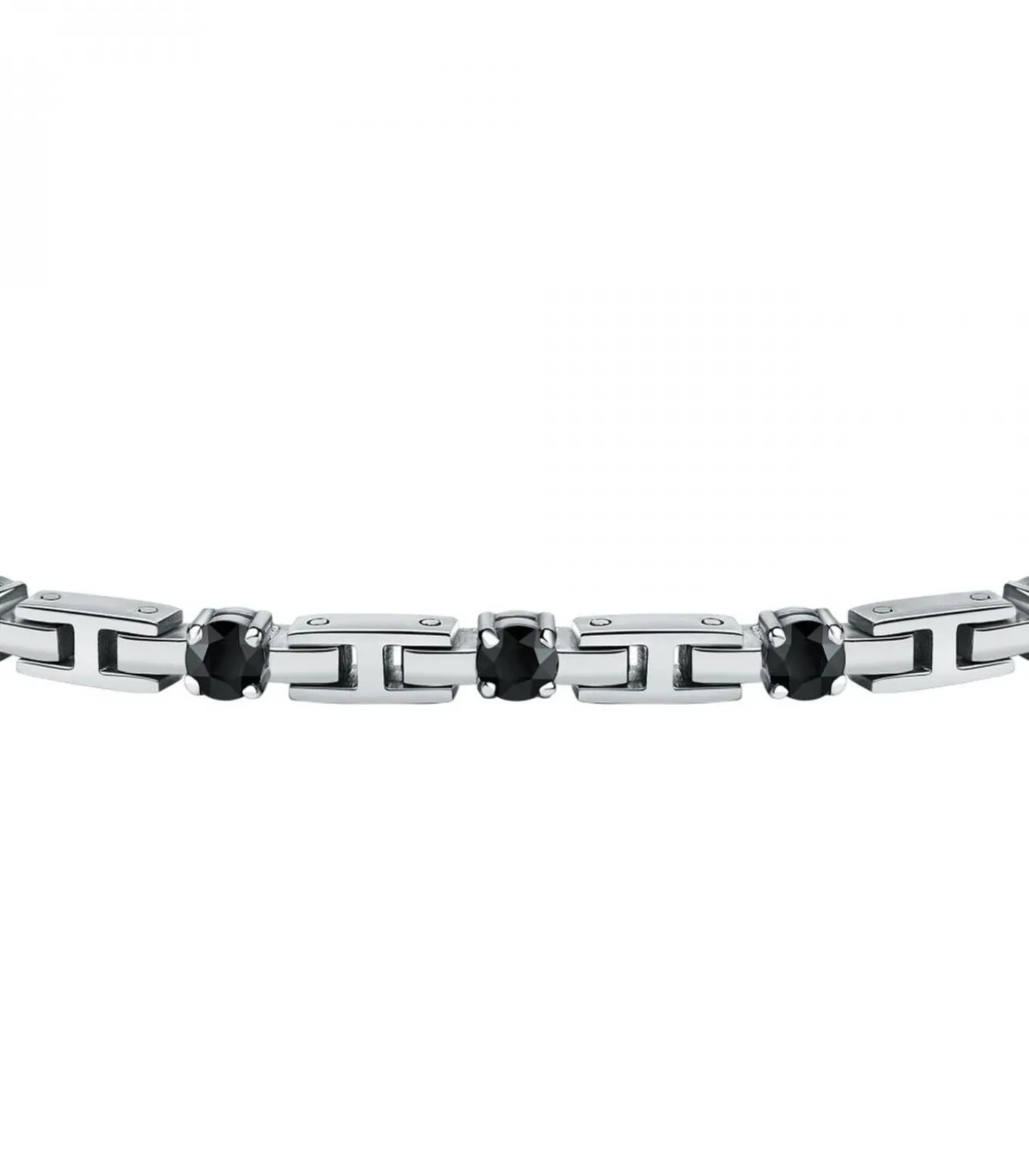 Armband in staal, kristallen, email TENNIS