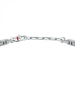 Armband in staal, kristallen, email TENNIS