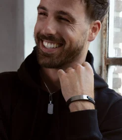 Armband Leer - zilverkleurig