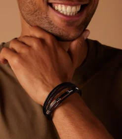 Armband Leer - zilverkleurig