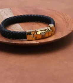 Armband Leer goudkleurig
