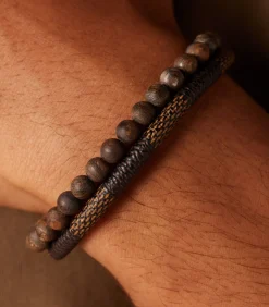 Armband Leer zilverkleurig