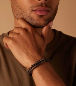 Armband Leer zilverkleurig