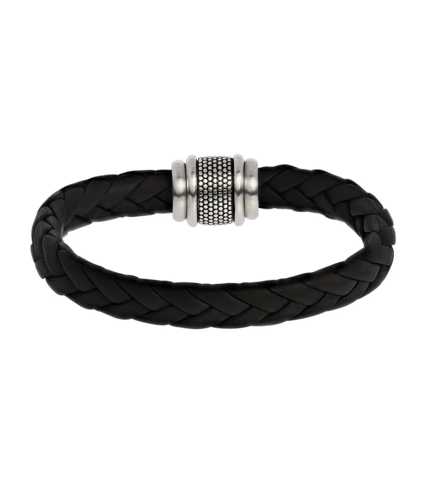 Armband Leer zilverkleurig