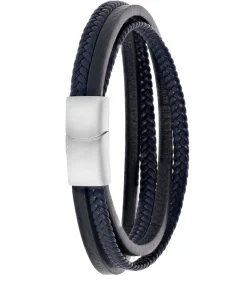 Armband Leer zilverkleurig