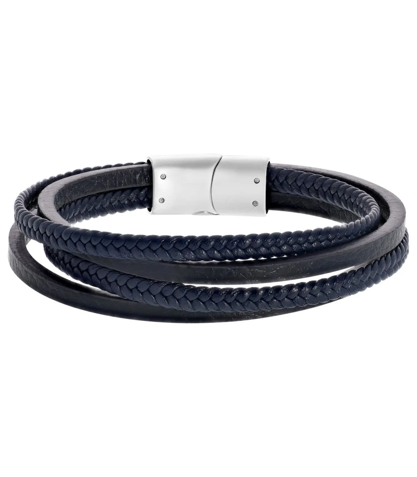 Armband Leer zilverkleurig