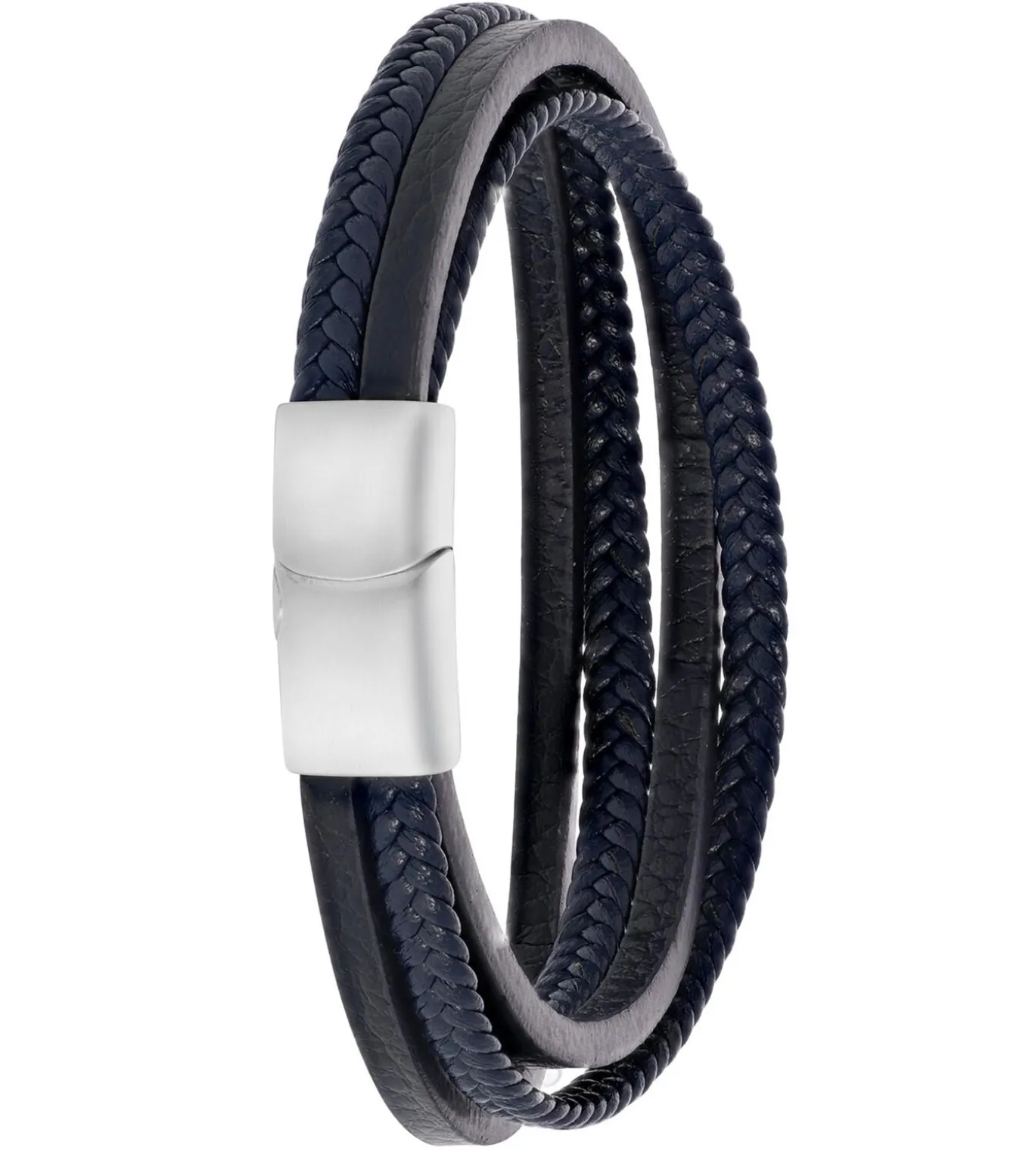 Armband Leer zilverkleurig