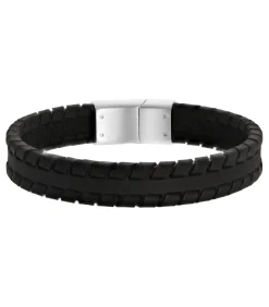 Armband Leer zilverkleurig