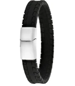 Armband Leer zilverkleurig