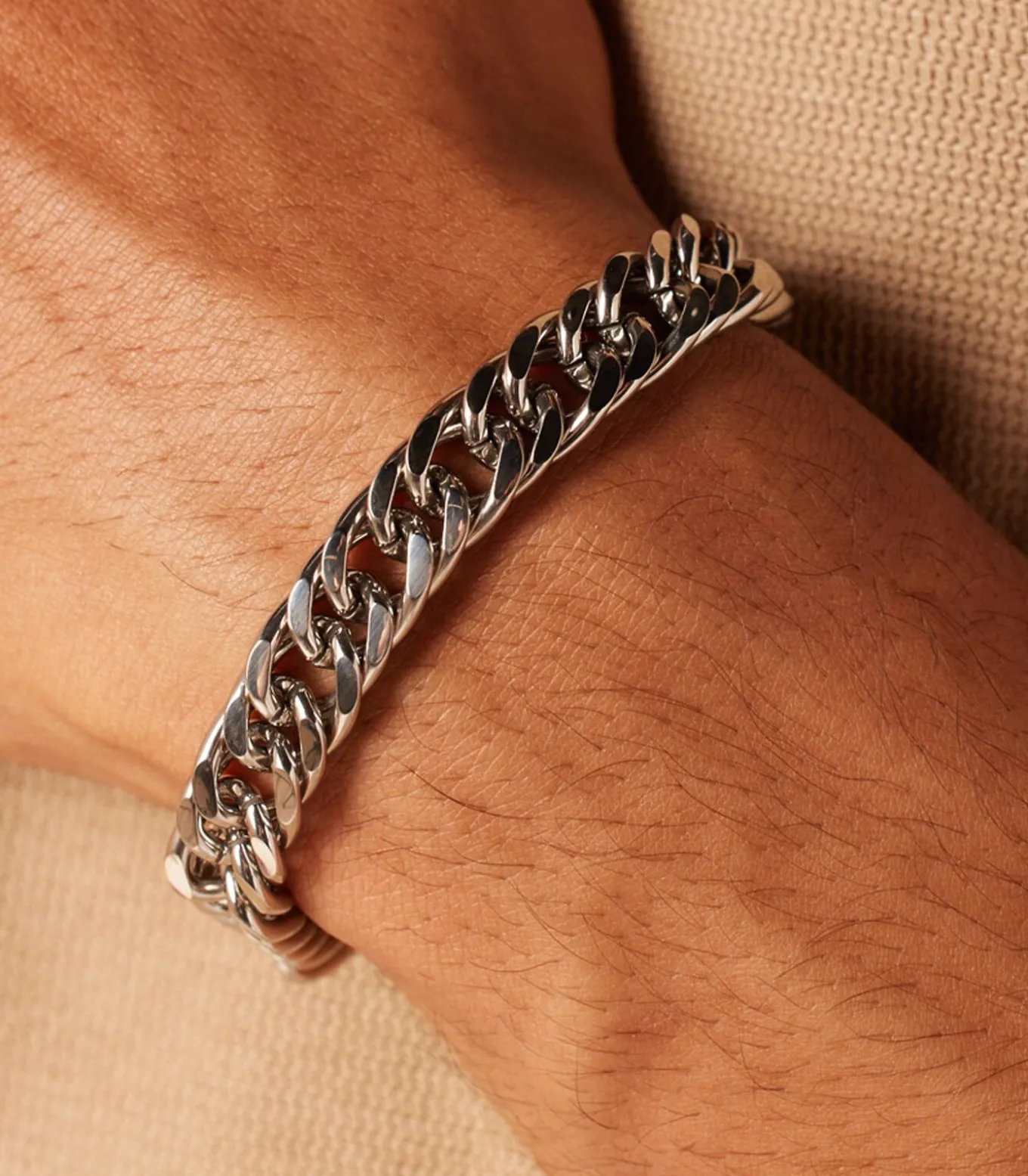 Armband Leer zilverkleurig
