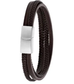 Armband Leer zilverkleurig