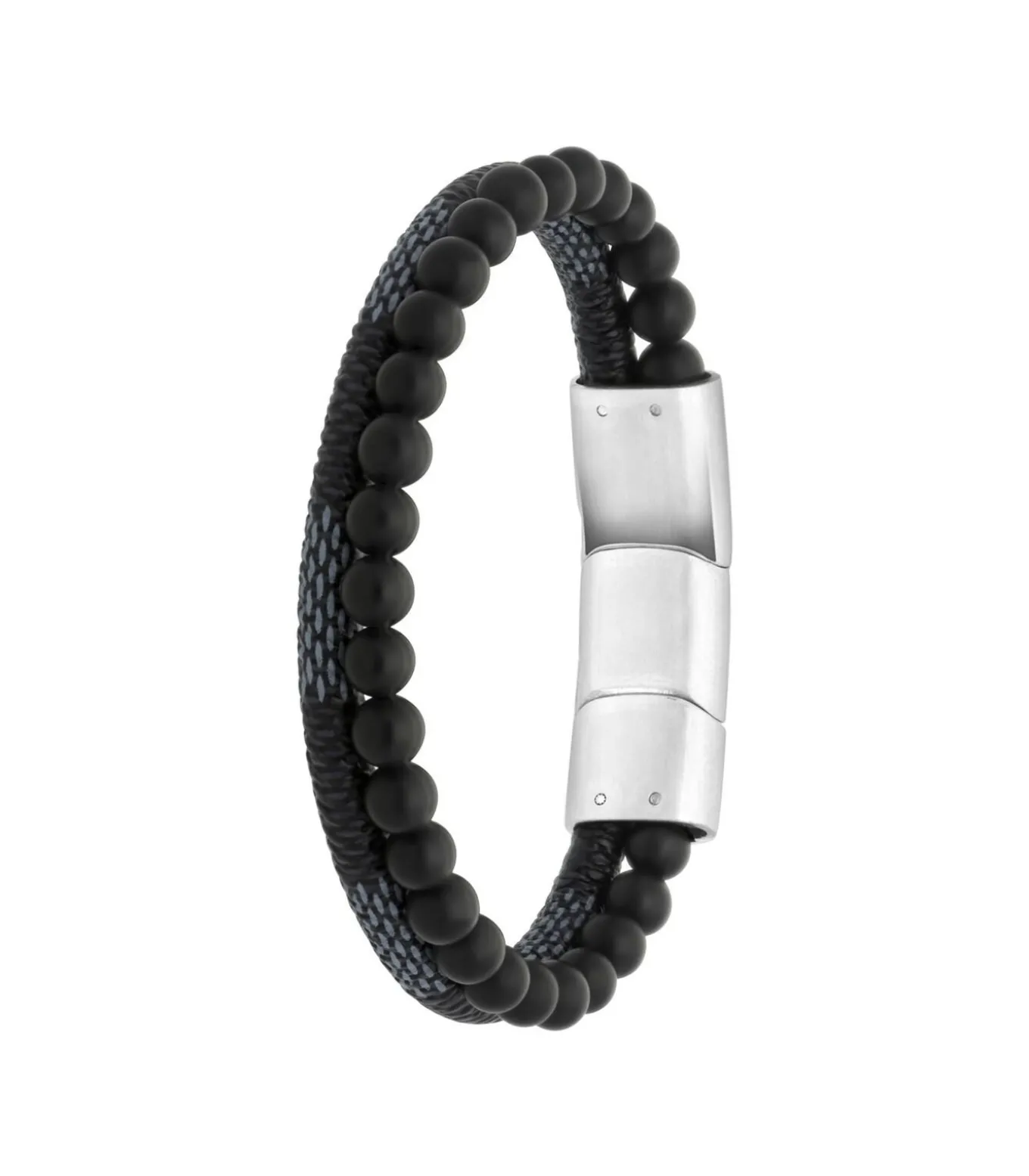 Armband Leer zilverkleurig