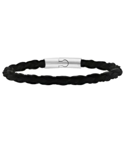 Armband Leer zilverkleurig