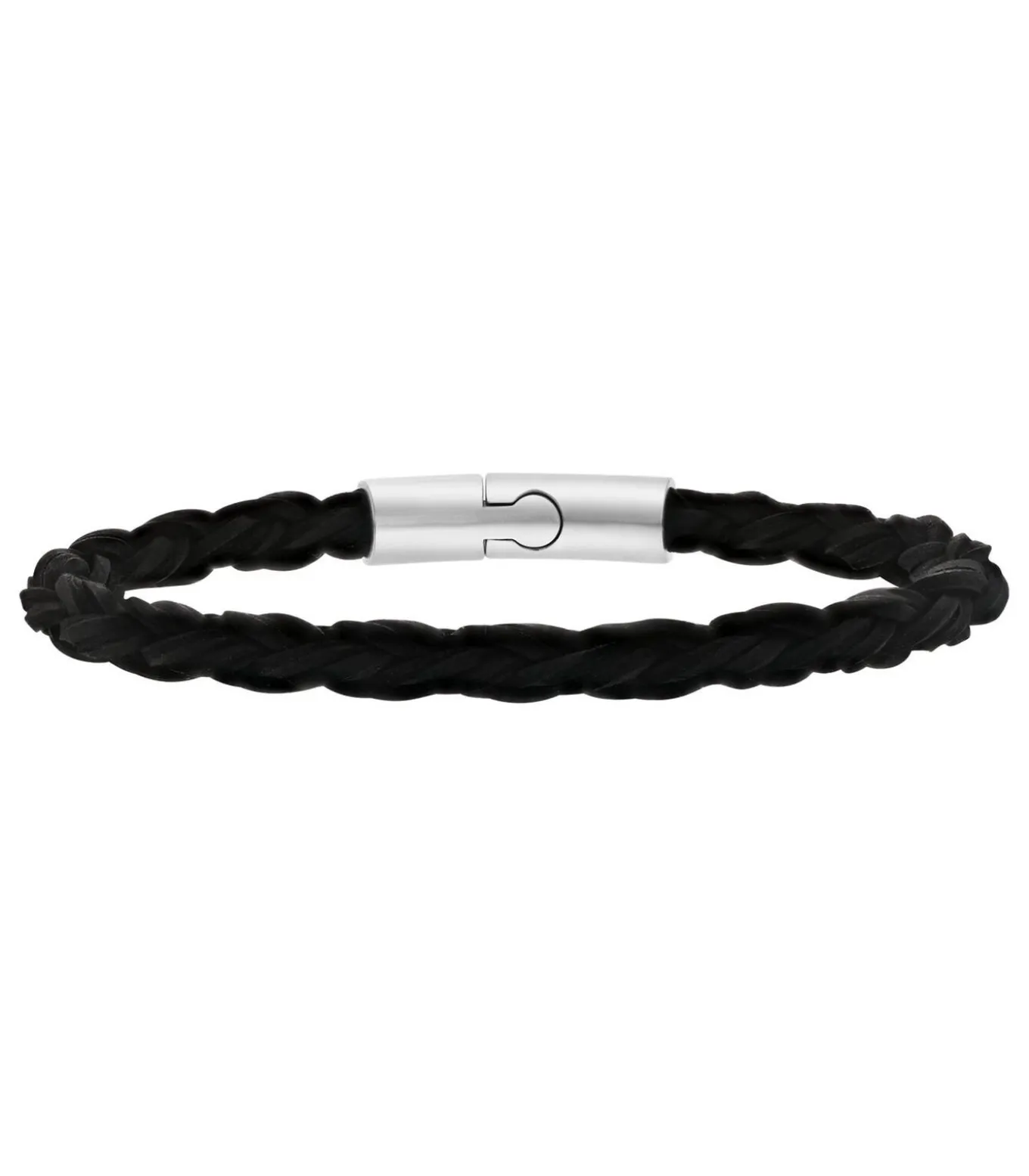 Armband Leer zilverkleurig