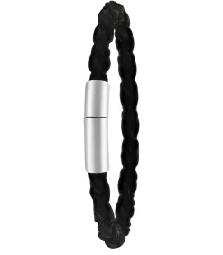 Armband Leer zilverkleurig