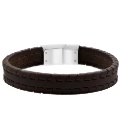 Armband Leer zilverkleurig
