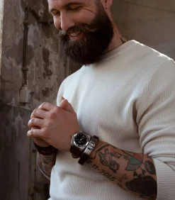 Armband Leer zilverkleurig