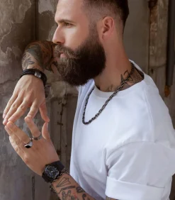 Armband Leer zilverkleurig