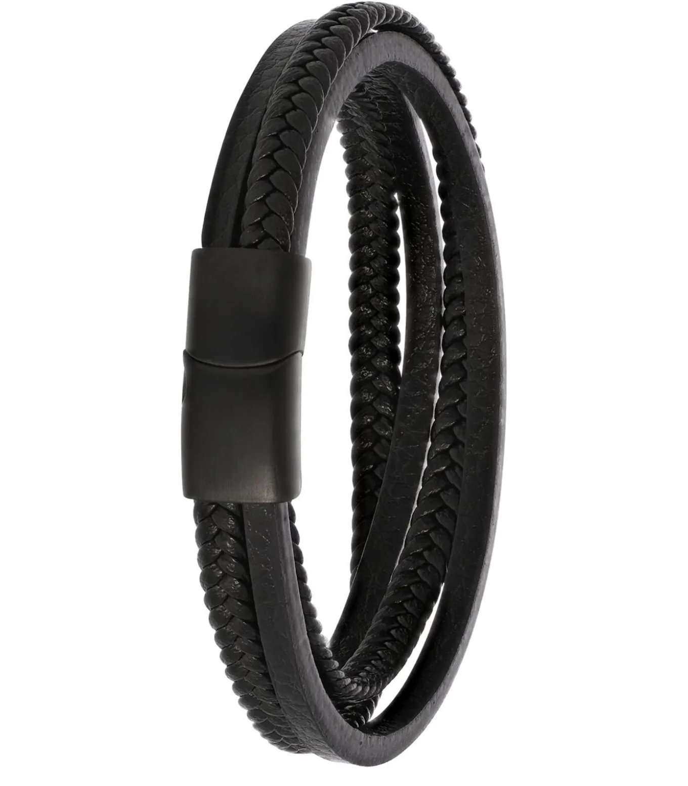Armband Leer zwart