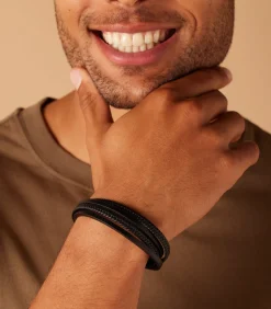 Armband Leer zwart