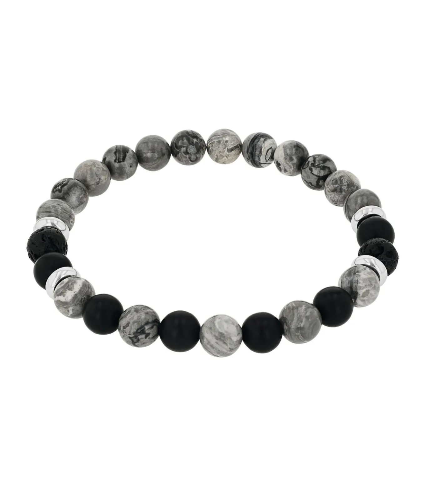 Armband voor mannen, roestvrij staal, jaspis, agaat