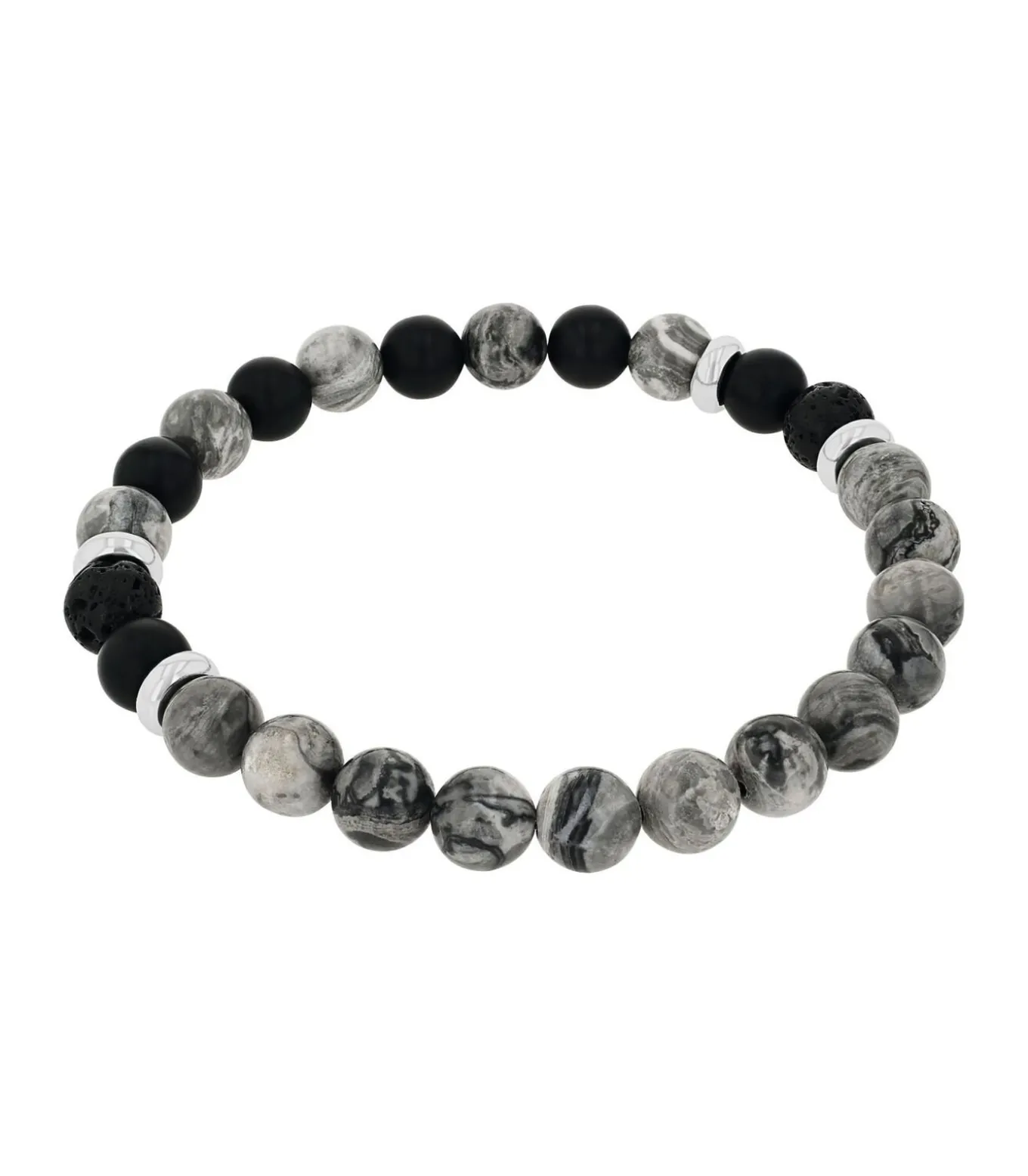Armband voor mannen, roestvrij staal, jaspis, agaat