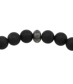 Armband voor mannen, roestvrij staal, dumortieriet, agaat