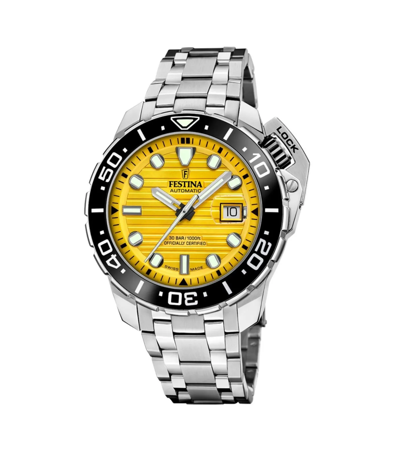 Automatisch horloge Diver Swiss Made Yellow