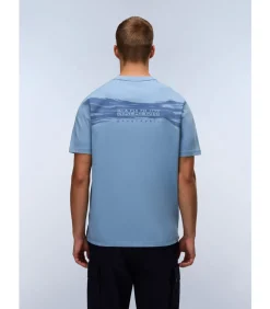 Back graphic t-shirt - faded denim