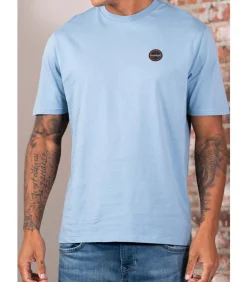 Badge t-shirt- faded denim