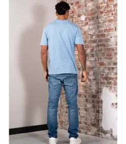 Badge t-shirt- faded denim