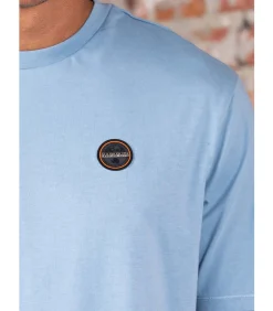 Badge t-shirt- faded denim