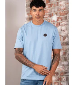 Badge t-shirt- faded denim