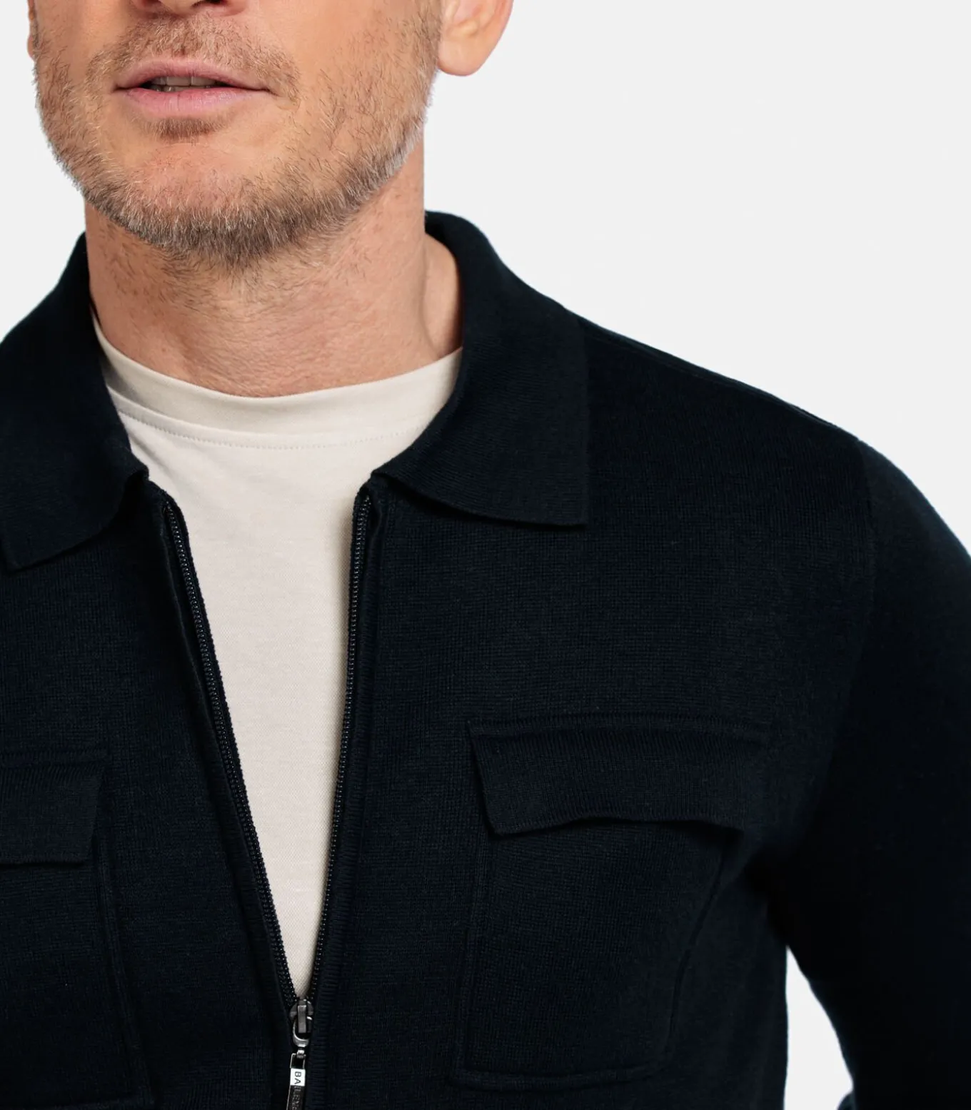 Baileys Gebreid Vest met Rits – Navy