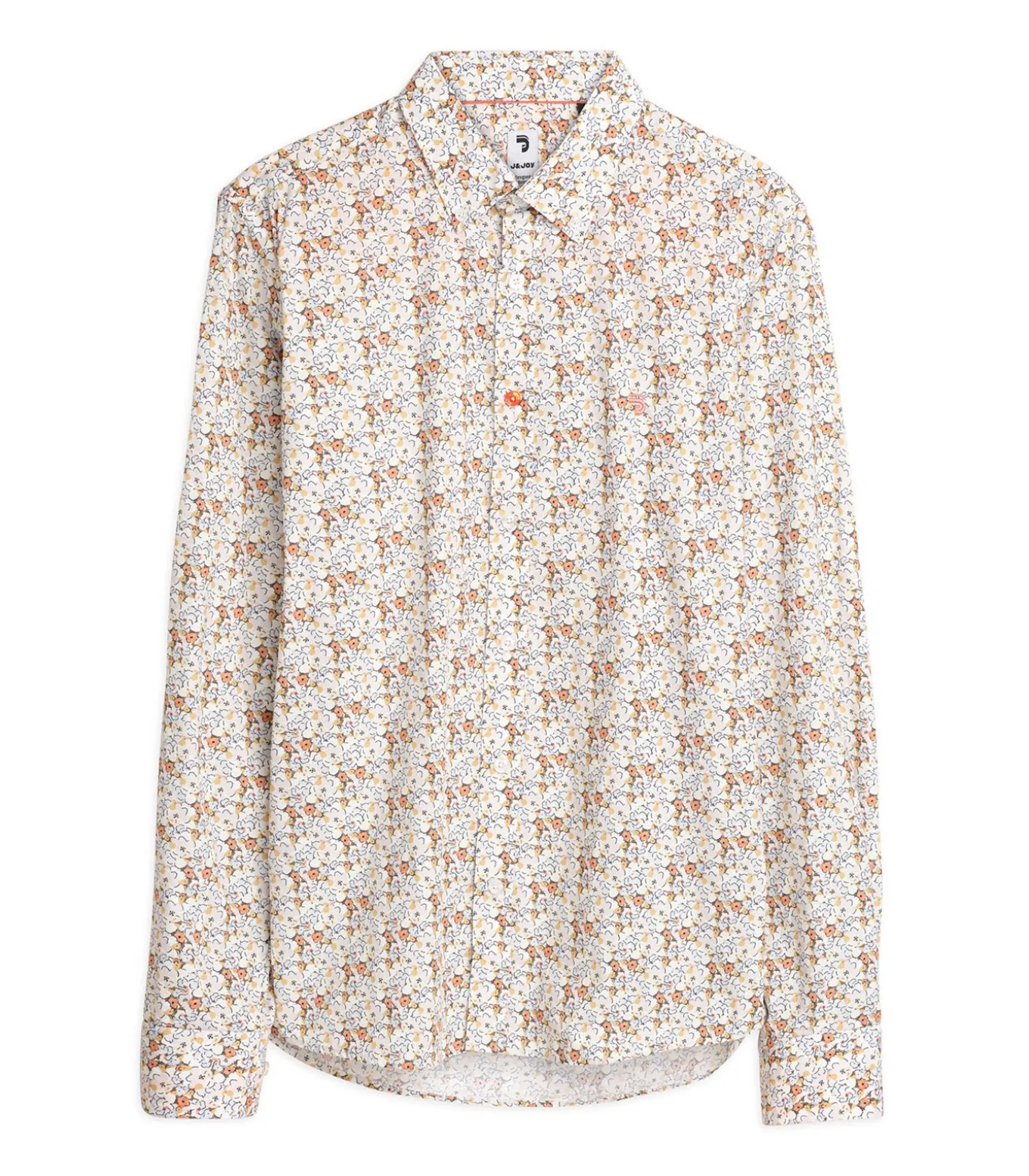 Beige herenoverhemd met bloemen