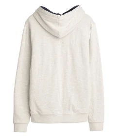Beige herensweater met capuchon en rits