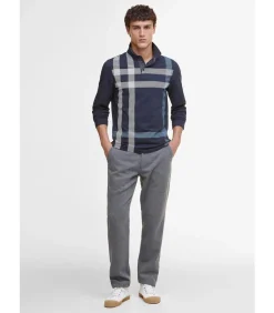 Blaine tailored ls polo shirt - navy