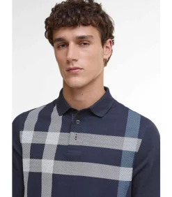 Blaine tailored ls polo shirt - navy