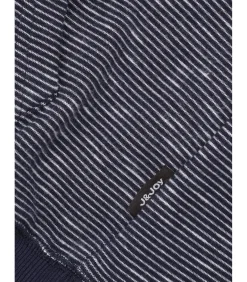 Blauwe herensweater met opstaande kraag en kangoeroezak