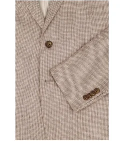 Blazer Pepita Linnen Beige