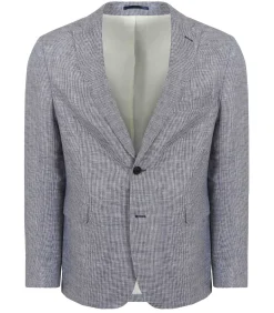 Blazer Pepita Linnen Blauw
